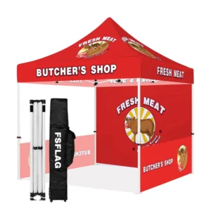 10x10ft Waterproof Aluminum Frame Fire Retardant Pork-Themed Pop-Up Folding Advertising Tent
