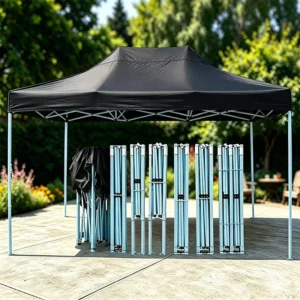 10×15 FT Commercial Oxford Double Pop Canopy Tent Heavy Duty Waterproof Four-Season Portable for Outdoor Events and Exhibitions