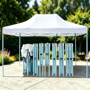 10×15 ft Commercial Oxford Double Pop-Up Canopy Tent, Heavy-Duty Waterproof Four-Season Portable for Outdoor Events and Exhibitions