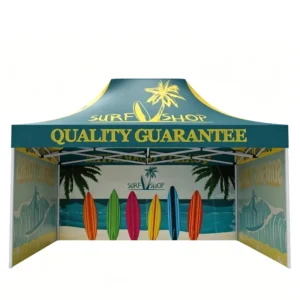 10x15ft Event Outdoor Canopy Heavy Duty Pop up Gazebo Printed Aluminium Trade Show Folding Tent with Wall for Sales Custom Food