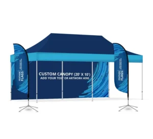 10×20 Outdoor Folding Pop-Up Canopy Tent with 3×6 Sidewall
