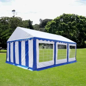 10’x20′ Outdoor Party Tent Manual Operation PVC Metal Frame Waterproof UV-Resistant