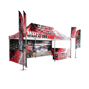 10×20 Outdoor Waterproof Folding Pop-Up Canvas Tent Steel Frame Gazebo Trade Shows Events Custom Logo Printing 3×3