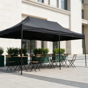 10x20ft 3x6m Waterproof Pop-Up Canopy Tent with Glossy Black Frame for Commercial Events