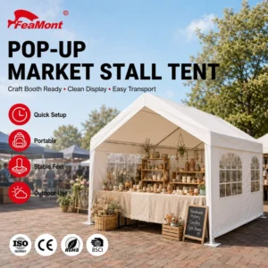 10x20ft Market Tent Outdoor Vending Tent Waterproof Exhibition Canopy for Street Food Market and Festival