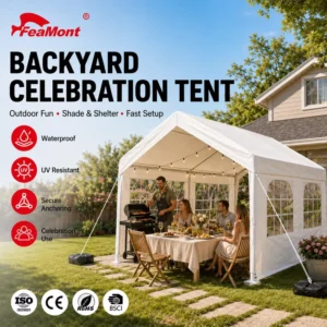 10x20ft Outdoor Party Tent Event Canopy Waterproof Backyard BBQ Tent Sun Shade Marquee for Summer Celebration