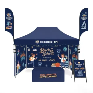 10x20ft Trade Show Tent with Custom Logo Printing, 40mm Hexagonal Aluminum Frame and Canopy for Business Events