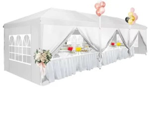 10×30 Four-Season Aluminum Pop-up Canopy Tent Waterproof 8 Sidewalls Portable Outdoor Wedding Party Tent 4 Sandbags