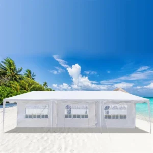 10’x30′ Outdoor Gazebo Wedding Party Tent with Sunshade Oxford Fabric Upright Steel Tube Shelter