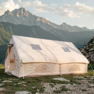 12㎡ A-Frame Glamping Tent with 2 Skylights for Outdoor Family Camping