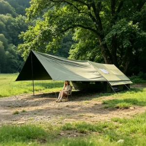 12㎡ Luxury Inflatable Glamping Tent 3x4x2m Air Tent 300D Oxford with Detachable Awning Dual Doors & Twin Skylights