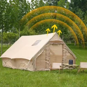 12 Luxury Outdoor Waterproof Oxford Fabric Cabin House Rainproof Inflatable Air Tent Skylight Stove Port For Camping Event