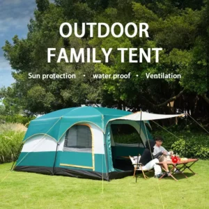 12 Person Camping Tent Oxford 210D Four Season Family Outdoor Camping Tents Waterproof Double Layers Two Bedroom One Living Room