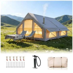 12 Square Meters Portable Custom Family Camping Tent Waterproof Outdoor 420D Oxford Cloth Glamping Inflatable Camping Tent
