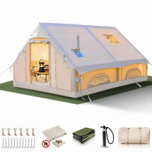 12 Square Meters Waterproof PVC Inflatable Tent 300x400x200cm 4-Season Quick Automatic Opening Portable Folding Outdoor