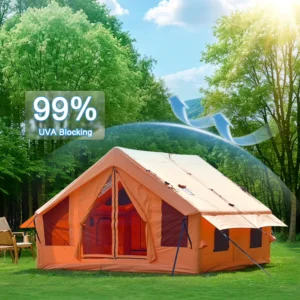 12㎡ Windproof Waterproof Automatic Setup 4 Season Family Inflatable Camping Tent with PVC Support Poles