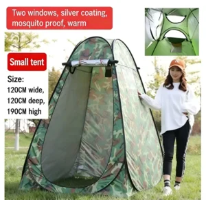 120cm Single Person One Bedroom Pop Changing Tent 170T Polyester Taffeta Silver Coated Four-season Privacy Tent for Camping