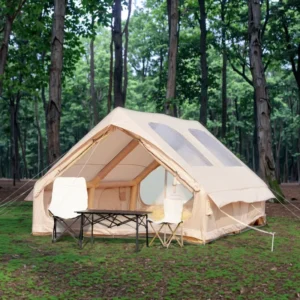 12m2 Double-Door Double-Skylight Inflatable Tent Waterproof Oxford Fabric
