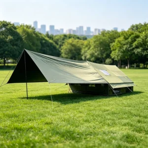 12sqm Inflatable Family Tent 300D Oxford 3x4x2m Glamping House with Removable Canopy Dual Skylights & Open Door OEM