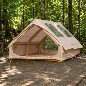 12sqm Inflatable Group Tent 300D Oxford 3x4x2m Double Door Dual Skylight Camping Cabin