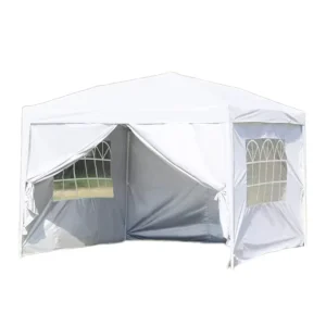 12×12 Gazebo Tent with Oxford Fabric Side Walls and PVC Cover for Outdoor Camping Events and Parties