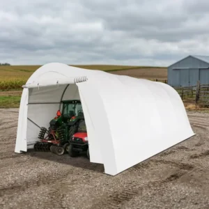12x20FT Heavy Duty Warehouse Shelter Commercial Steel Frame Waterproof Wind Resistant PVC Storage Tent PE Fabric