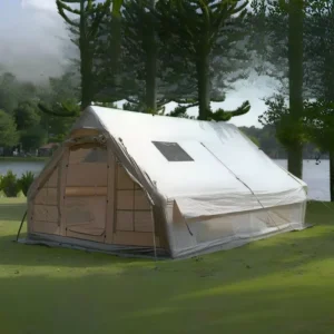 13.2㎡ Luxury Inflatable Glamping Tent Quick 5-Min Blow Up Family House Tent 3000mm Waterproof Cotton Air Tent