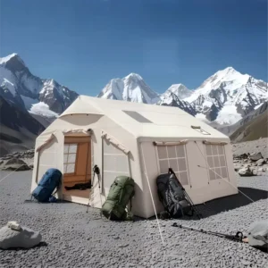 13.2 Sqm 600D Four season Double Layer Large Inflatable Tent 10 People Waterproof Windproof Air Tent Family Group Outdoor Travel