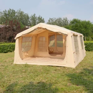 13.68㎡ Large Cotton Inflatable Camping Tent 5000mm Waterproof Double Door AB Type Air Tent for Outdoor Glamping Family Event