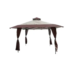 13×13 ft Outdoor Pop-Up Canopy Gazebo Tent with Corner Curtains and Mosquito Net