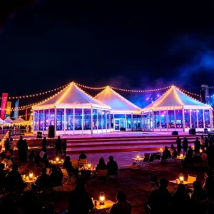 1500 Persons Aluminum Festival Tent for Music Event, Stage Area, and Audience Space