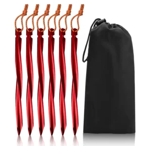 15cm Aluminum Alloy Heavy Duty Camping Tent Stakes & Ground Pegs for Hard Rocky Soil All Seasons Use
