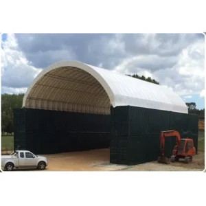 15m 50′ Wide Galvanized Steel Frame Warehouse Tent Container Shelter PVC Fabric Roof UV-resistant Fire-retardant Waterproof