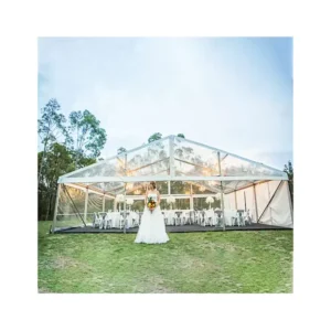 15m Outdoor White Wedding Banquet Tent for 500 Seaters Titanium Alloy Poles Aluminum Material Curtain Decoration All Seasons