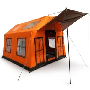 15sqm Heavy Duty Inflatable Villa 3x5m 2 Rooms 1 Living Room 80kg Orange Emergency Relief Disaster Shelter Medical Tent