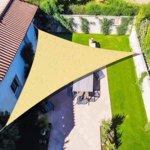 160GSM PU-Coated Sun Shade Sail, Waterproof Anti-UV, Reinforced Double Stitching, Triangle or Rectangle Outdoor Patio Awning