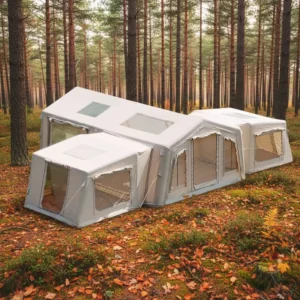 18+5+5 Square Meter Tent Inflatable Camping Tent with Hand Pump Waterproof Outdoor Blow up Tent 4 Season Glamping Air Tent