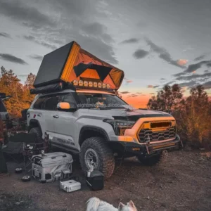 190 Roof Tent Outdoor Camping Quick Locking Double Layer Waterproof Canvas Aluminum Ladder Car Rooftop