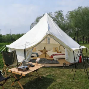2-10 Person Four-season Waterproof Hotel Use Camping Tent with One Bedroom & Living Room Oxford Fabric Fiberglass Poles