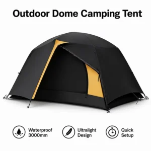 2-3 Person Aluminum Alloy Double-Layer Travel Dome Tent for Camping and Hiking