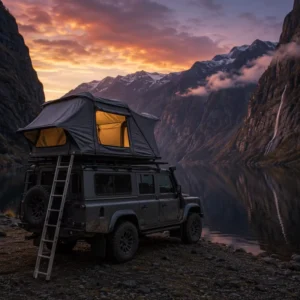 2-3 Person Canvas Car Rooftop Tent for SUV Camping