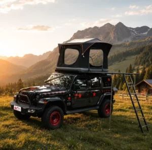 2-3 Person Canvas SUV Car Rooftop Inflatable Air Camping Tent