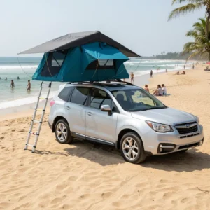 2 3 Person Portable Camping Waterproof Windproof Car Roof Tent with Telescopic Ladder