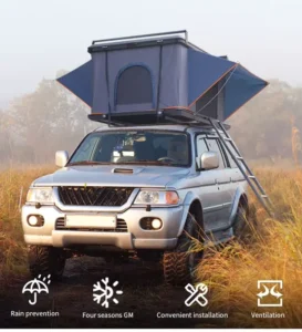 2-3 Person Straight Pop up Rooftop Tent Aluminum Alloy Soft Top Tent Camping Rooftop Tent