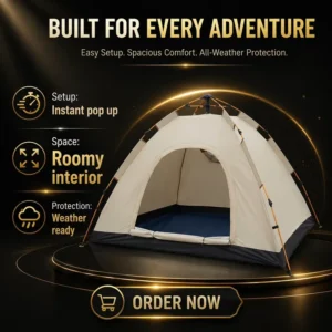 2-4 Person Mist Gray Waterproof Windproof Dome Camping Tent with Rainfly Easy Set Up Portable