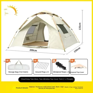 2-4 Person Waterproof Windproof Dome Camping Tent with Rainfly Easy Set Up Portable