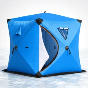 2-8 Person Insulated Ice Fishing Tent Hub-Style Pop-Up Quilted Dual-Layer D-Door Stove Jack Anchors Winter Shelter OEM/ODM