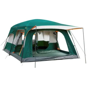 2 Bedroom 1 Living Room Glamping Outdoor Family Tent Oxford Tent for Camping Portable Foldable UV & Rainproof for Park Picnics