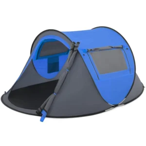 2-Person Camping Tent, Waterproof Oxford Four-Season Double-Layer Outdoor Tent with 2 Doors