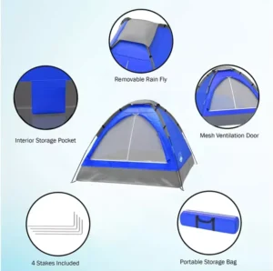 2-Person Lightweight Eco-Friendly Dome Camping Tent Waterproof Windproof Automatic Pop-Up Three-Season Hiking Tent